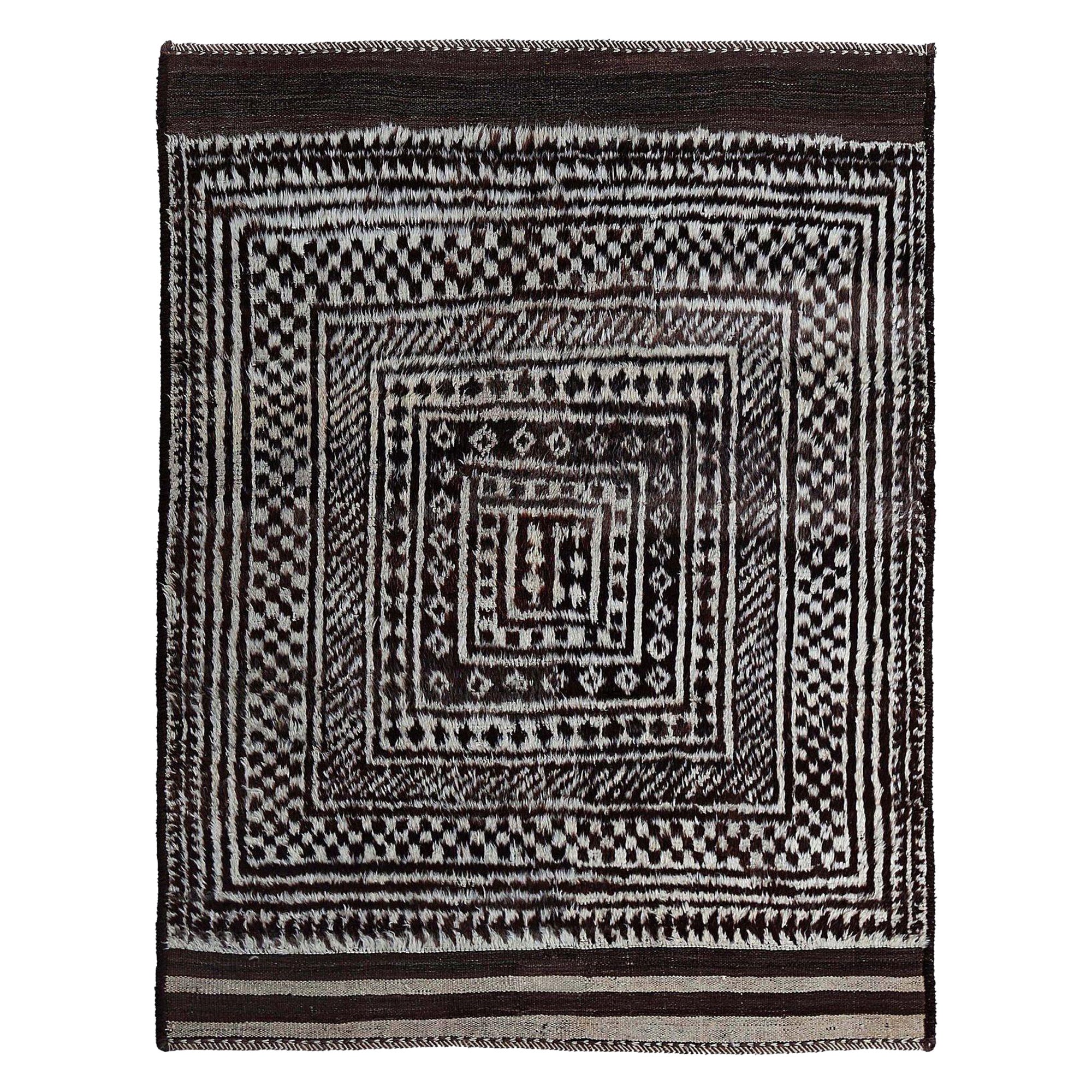 Persischer Gabbeh Small Teppich - Wolle Brown Design - 97571