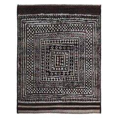 Persian Gabbeh Small Rug - Wool Brown Design - 97571
