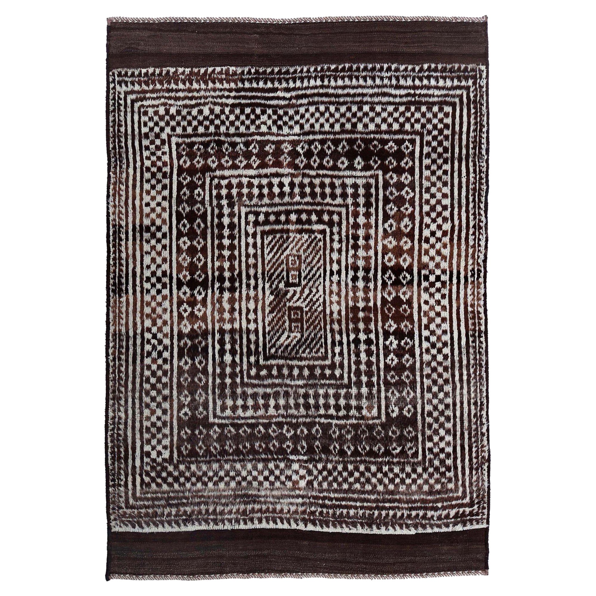 Persischer Gabbeh Small Teppich - Wolle Brown Design - 97574