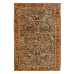 Petit tapis persan Mahal - Motif bleu rouge en laine - 97640