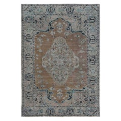Tapis de sol persan Malayer - Laine Brown Green Ivory Design - 97587