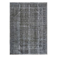 Tapis persans Mahal - Design gris vert en laine - 97588