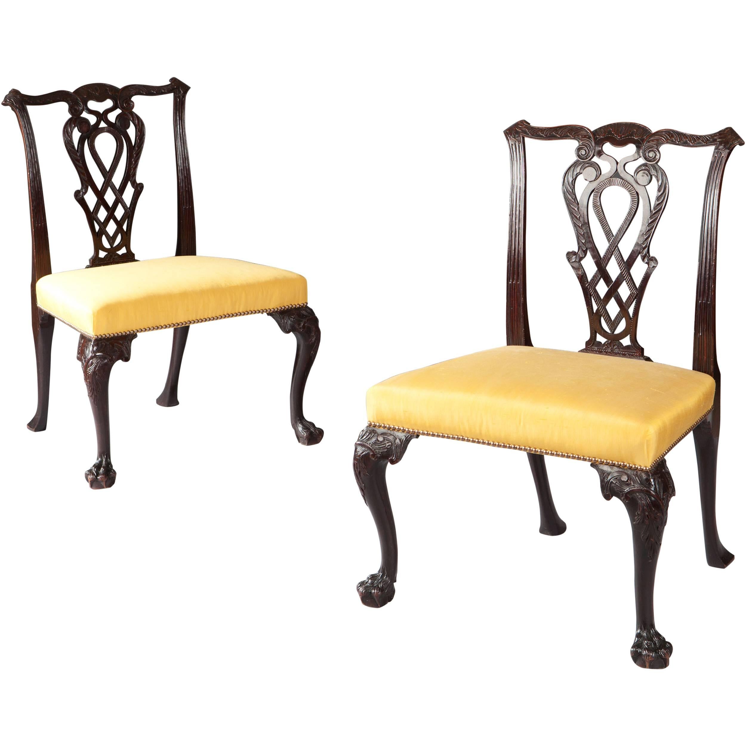 Pair of 18th Century Chippendale Side Chairs