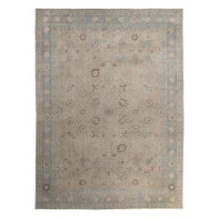 Tapis persan Tabriz Over Size - Design en laine ivoire - 97642