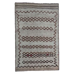 Petit tapis persan Gabbeh - Design en laine ivoire - 97589