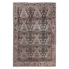 Tappeto persiano Azerbaijan Small Design - Lana Marrone Grigio - 97607