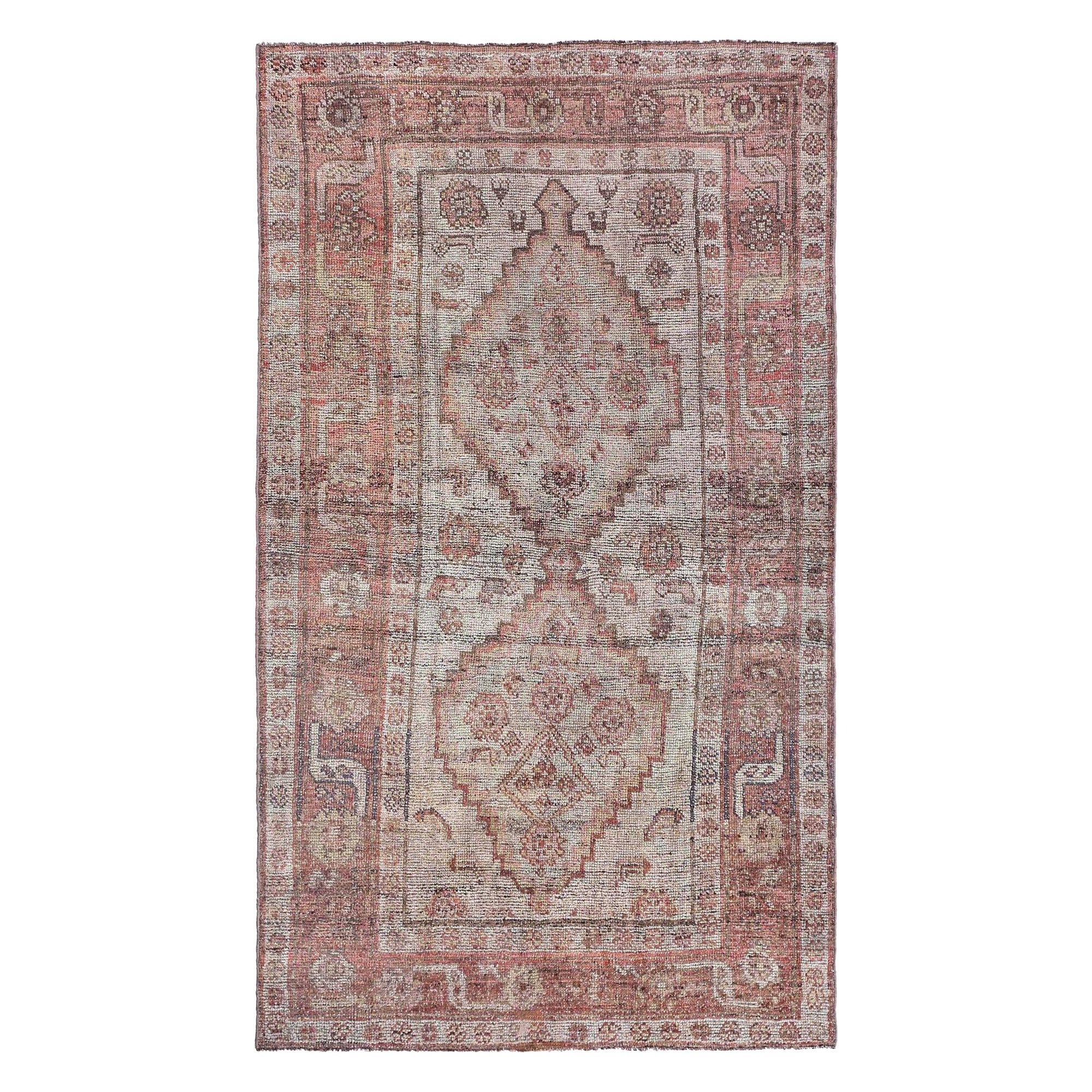 Persischer Aserbaidschanischer kleiner Teppich - Wolle Elfenbeinrosa Design - 97609