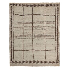 Petit tapis persan Gabbeh - Design en laine ivoire - 97662