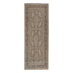 Persischer Mahal-Läufer aus Wolle – elfenbeinfarbenes Taupe-Design – 97664