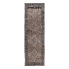 Persischer Aserbaidschan Läufer Teppich - Wolle Braun Taupe Design - 97613
