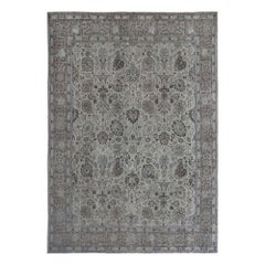 Tapis persans de Tabriz - Design en laine ivoire - 97615