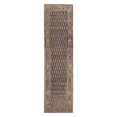 Persian Malayer Runner Rug - Wool Brown Ivory Design - 97679