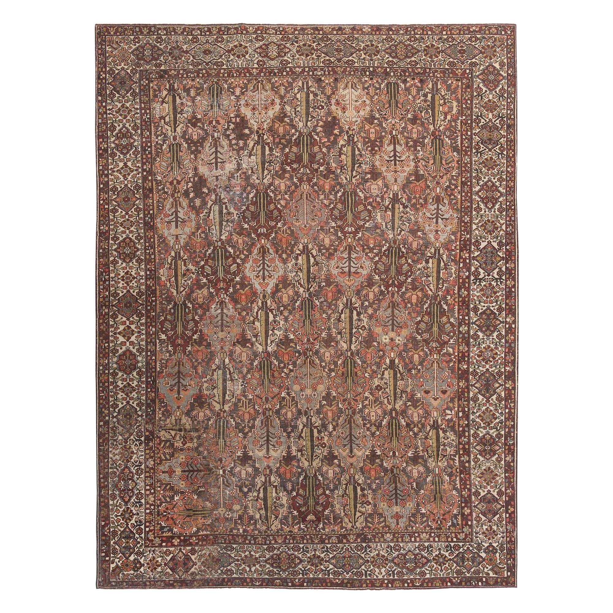 Tappeto persiano Bakhtiari - Lana Marrone Avorio Rosso - 97681