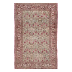 Alfombra Persa Mashad Pequeña - Lana Light Blue Pink Design - 97685