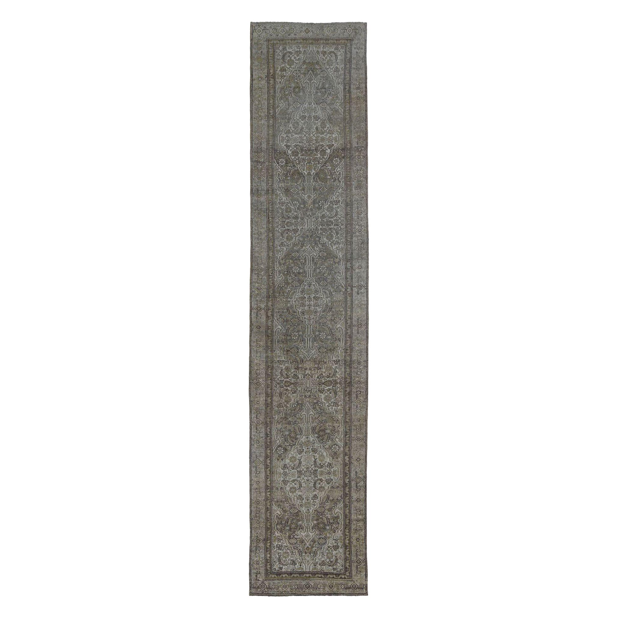 Persischer Malayer-Läufer aus Wolle – elfenbeinfarbenes Design – 97635