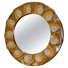 Miroir en céramique "Vague" de Mithé Espelt, France, années 1960