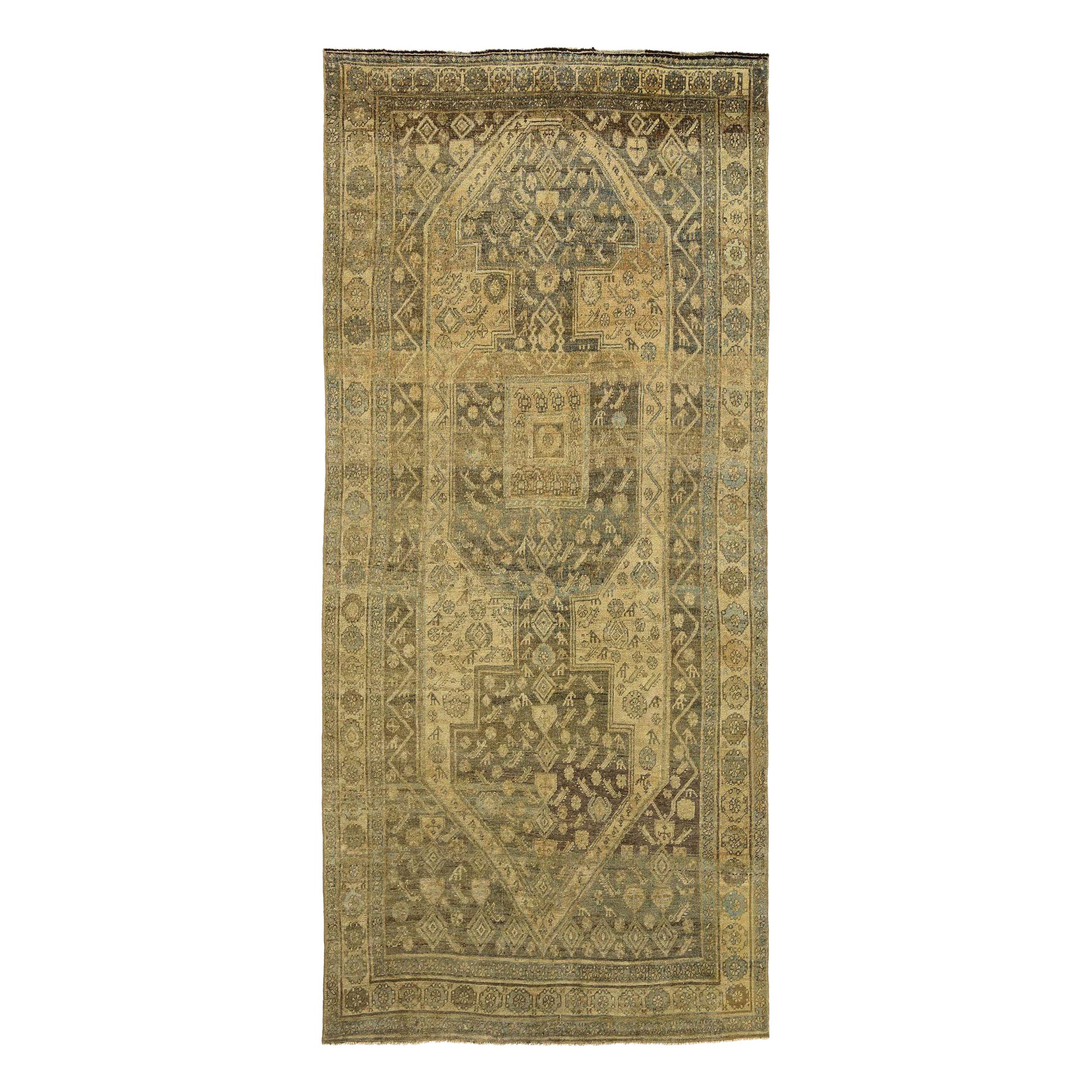 Tappeti persiani Bijar - Lana Marrone Taupe Giallo - 97636