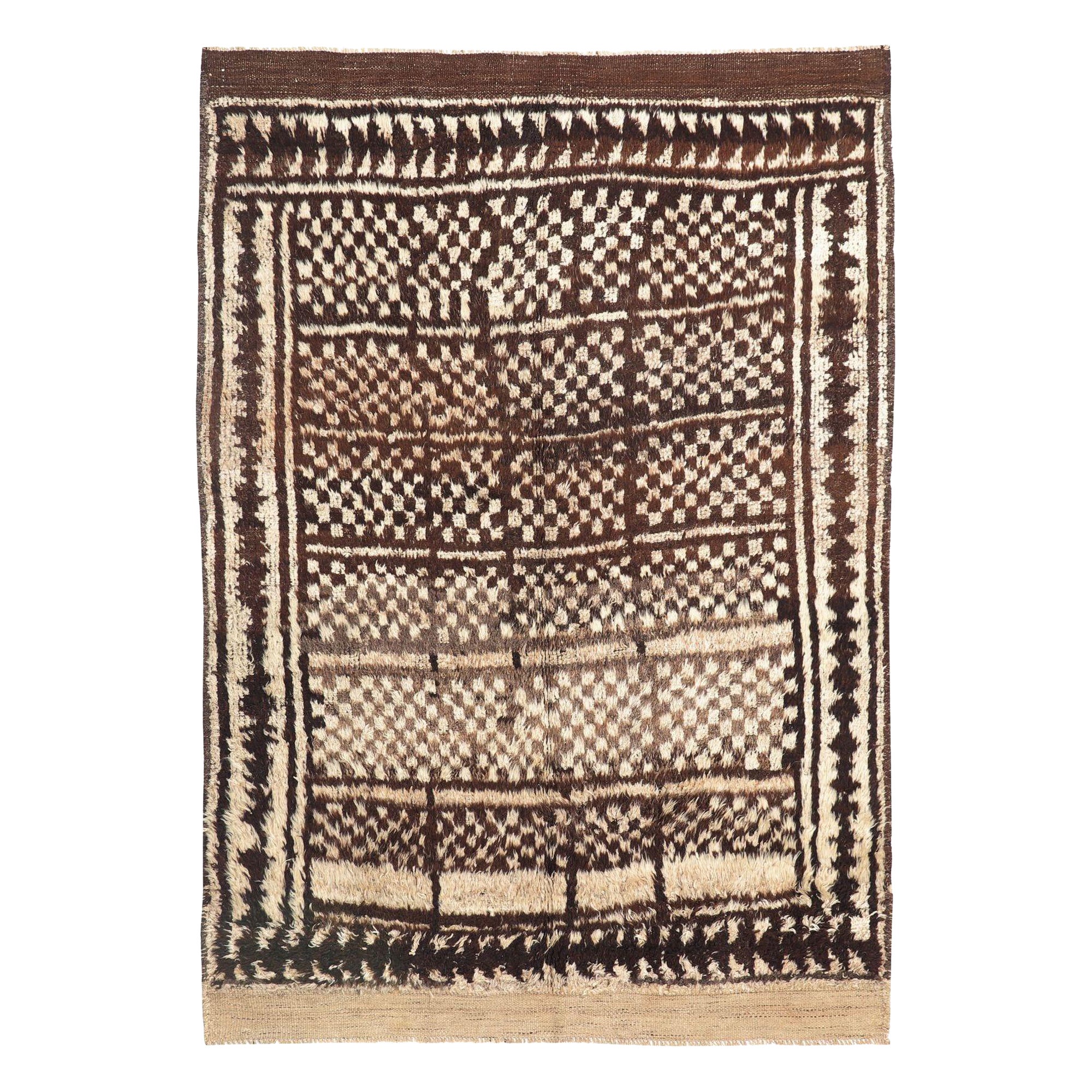 Persischer Gabbeh Small Teppich - Wolle Brown Design - 97700