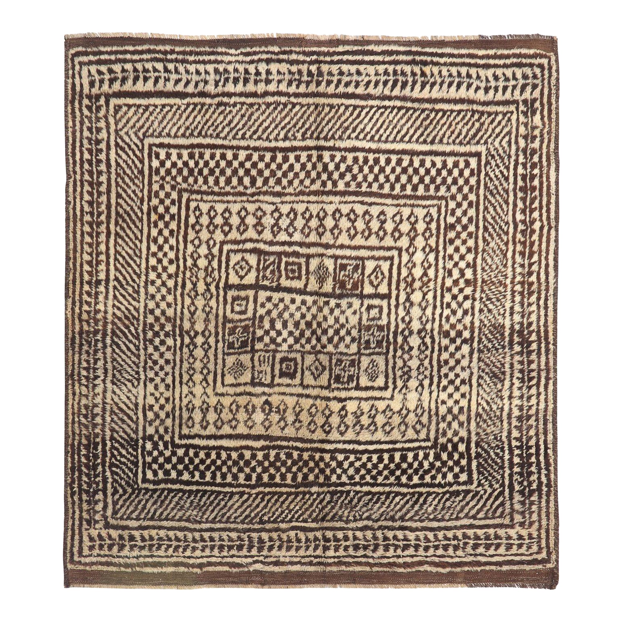 Persischer Gabbeh Small Teppich - Wolle Brown Design - 97701