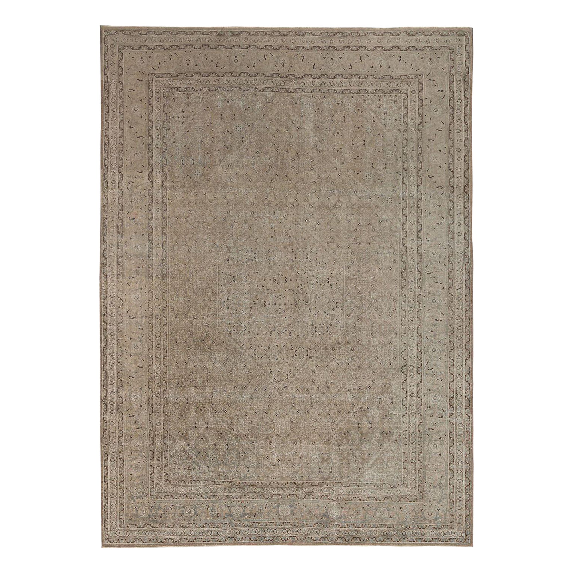 Persische Täbris-Teppiche - Wolle Elfenbein Taupe Design - 97652