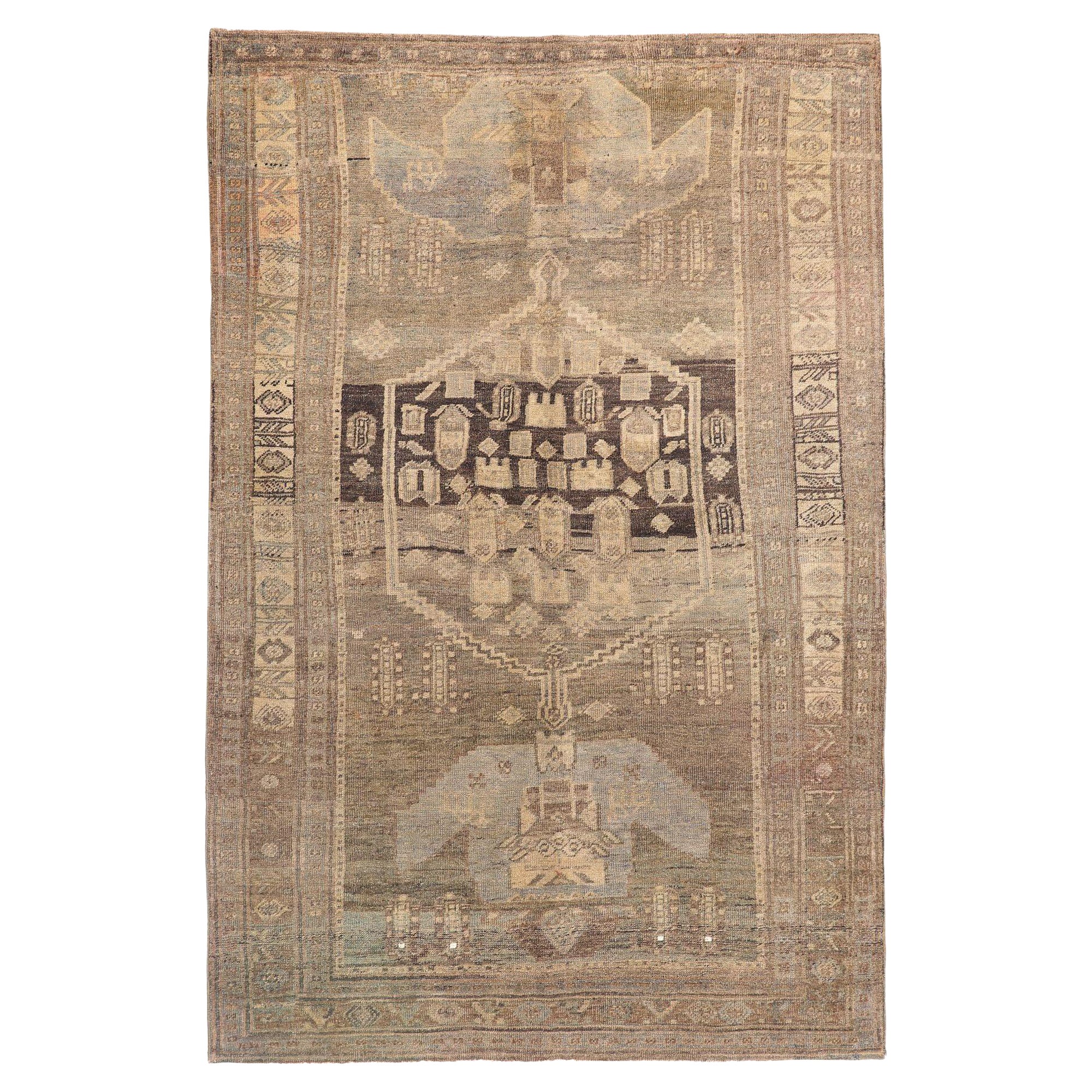 Tappeto persiano Bijar Small - Lana Marrone Taupe Design - 97706