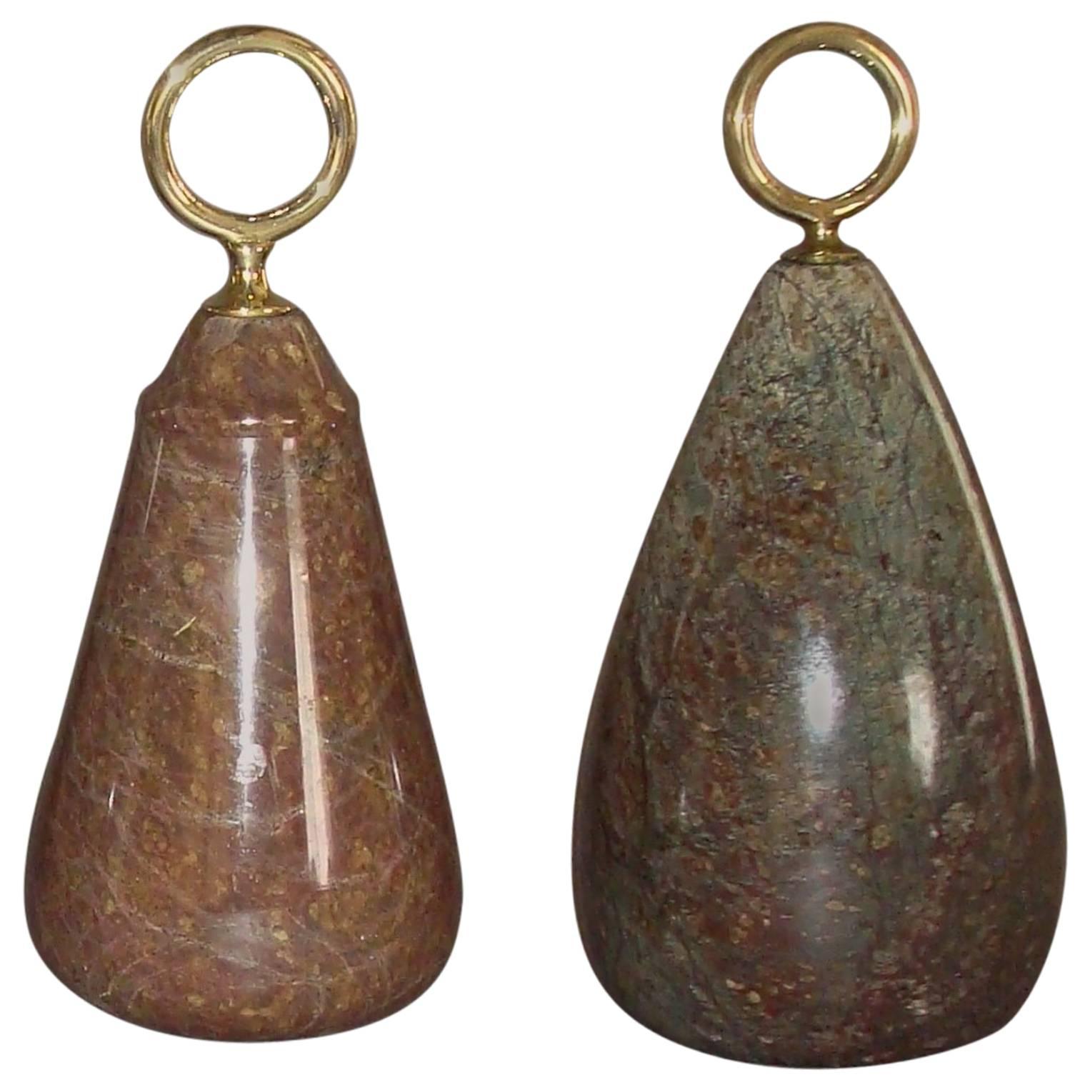Two 19th Century 'Serpentine' Marble Door Stops / Porters