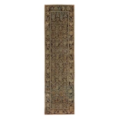 Persian Malayer Runner Rug - Wool Brown Ivory Design - 97719