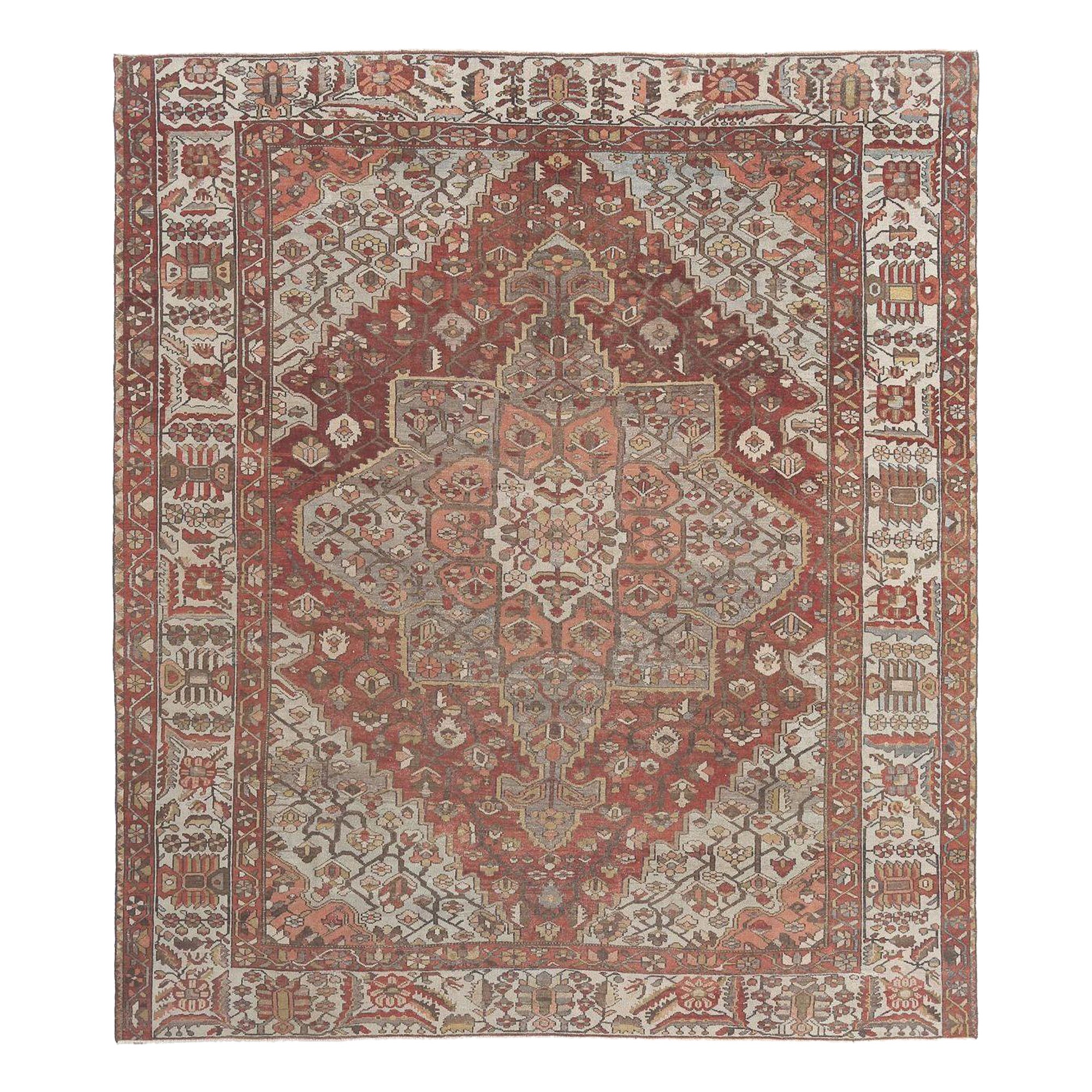 Persische Bakhtiari-Teppiche - Wolle Elfenbeinrot Design - 97668