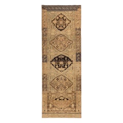Persischer Aserbaidschan Läufer Teppich - Wolle Braun Taupe Design - 97721