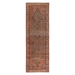Tappeto persiano Bijar Runner - Disegno in lana marrone rosso - 97670