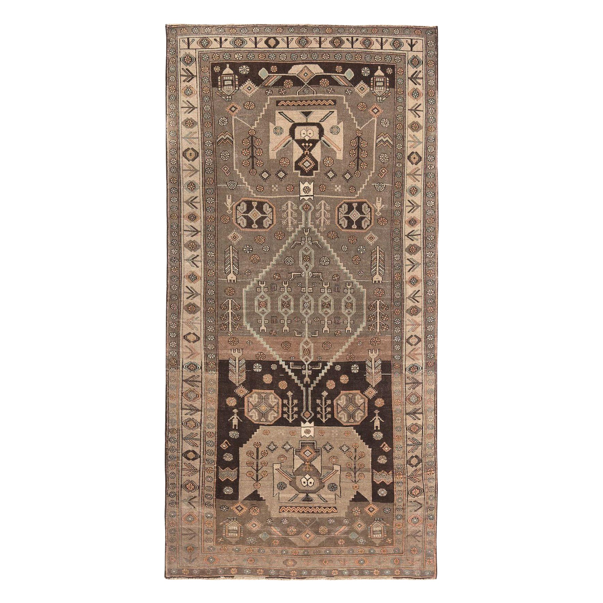 Persische Bijar Teppiche - Wolle Brown Taupe Design - 97671