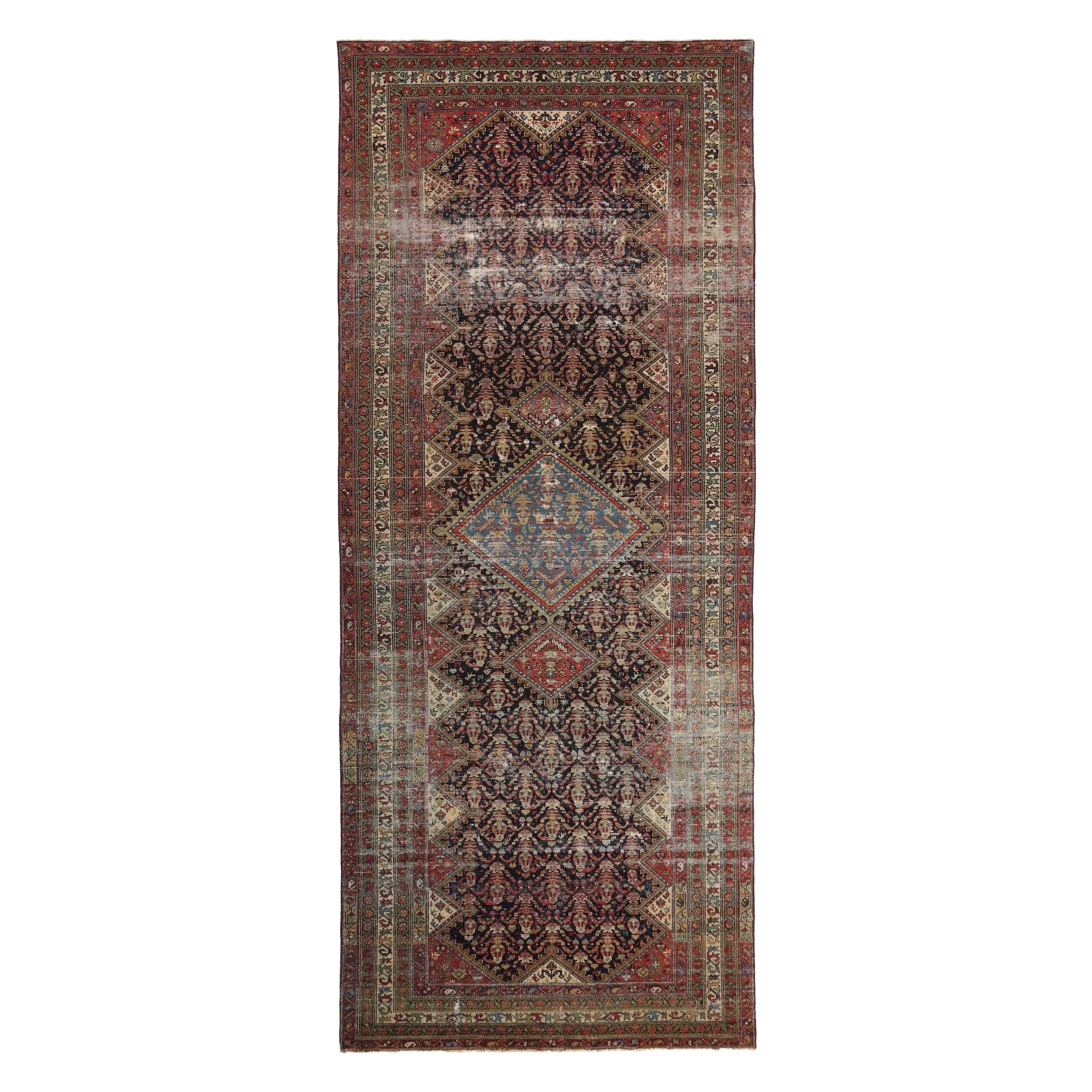 Persische Malayer-Teppiche - Wolle Schwarz Blau Rot Design - 97728