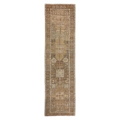 Tapis de course persan Azerbaïdjan - Laine Brown Taupe Design - 97690