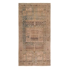 Tapis persan Bijar - Laine Brown Ivoire Bleu clair Jaune - 97742