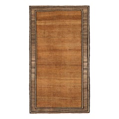 Persian Gabbeh Small Rug - Wool Taupe Yellow Design - 97743