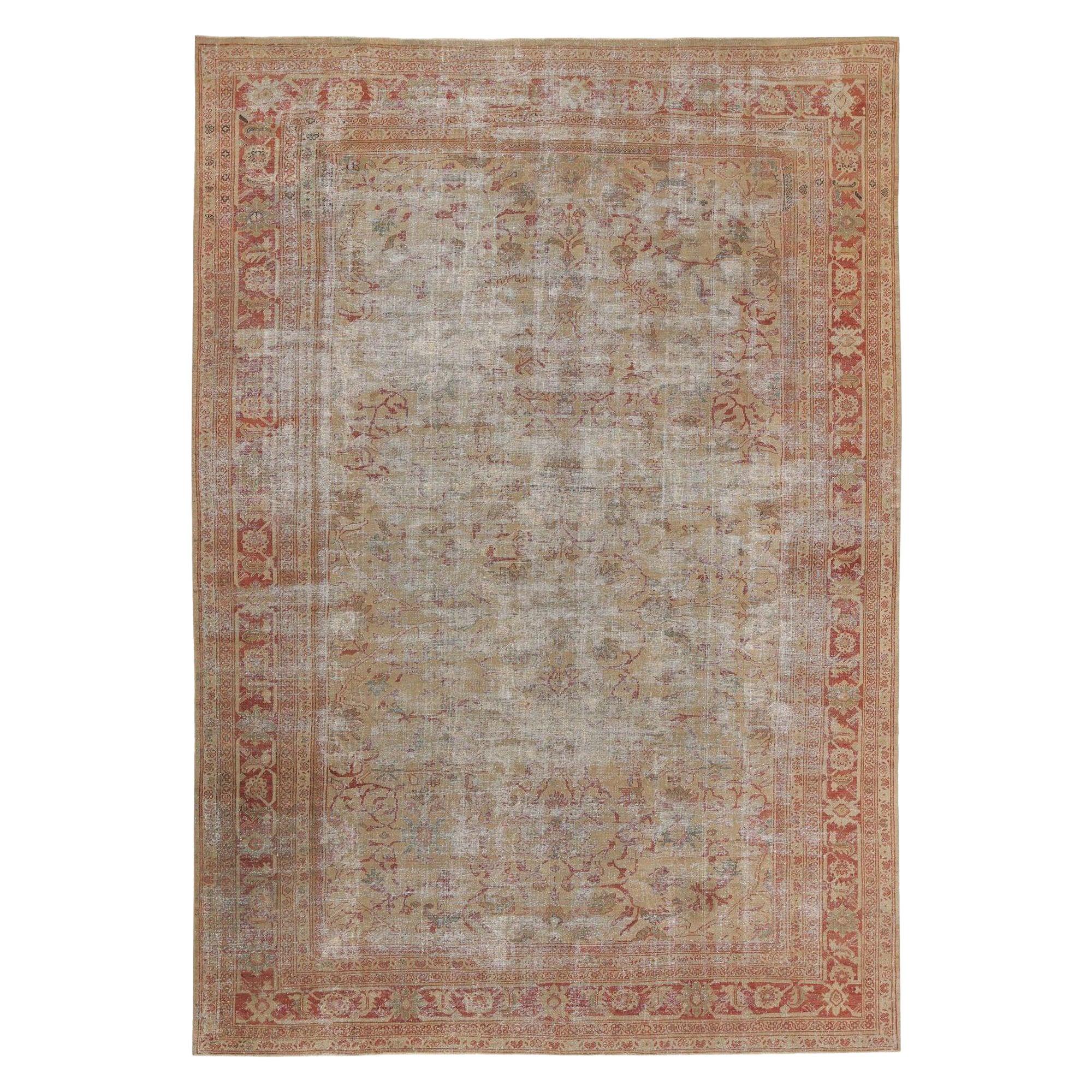 Persische Mahal-Teppiche - Wolle in Rot und Taupe mit Muster - 97744