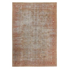 Tapis persans Mahal - Design en laine rouge taupe - 97744