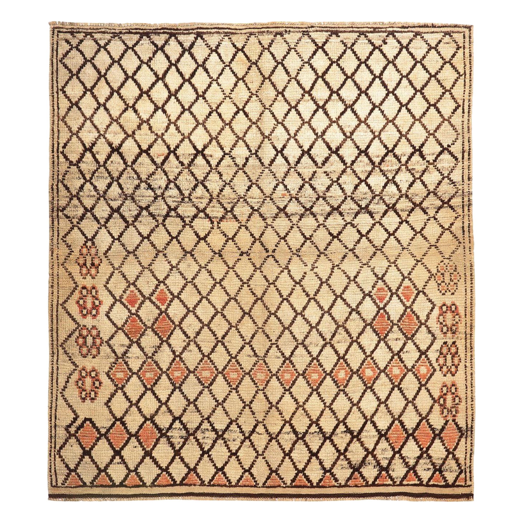 Persischer Gabbeh Kleiner Teppich - Wolle Elfenbein Orange Design - 97694