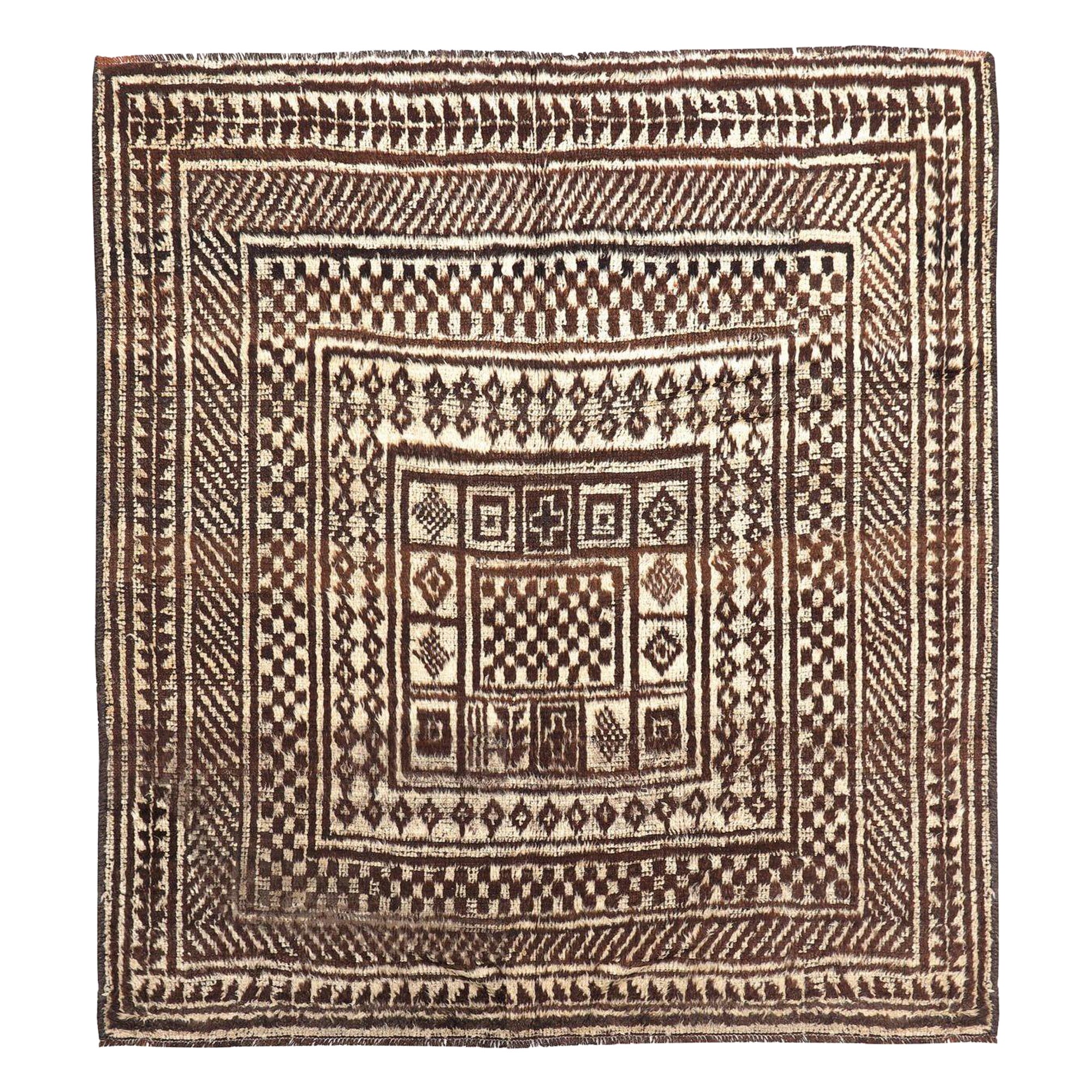 Persischer Gabbeh Small Teppich - Wolle Brown Design - 97695