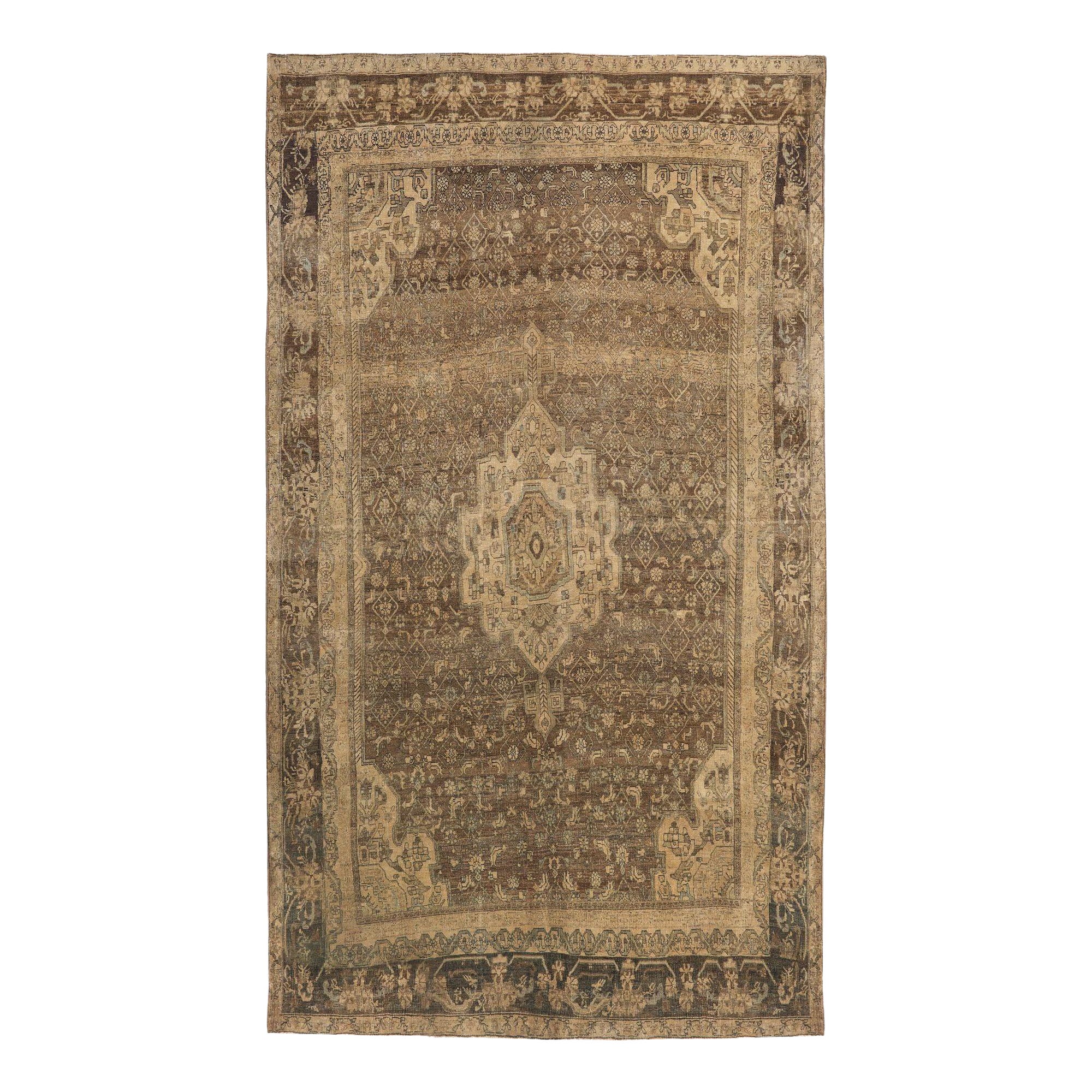 Persische Bijar Teppiche - Wolle Brown Design - 97709