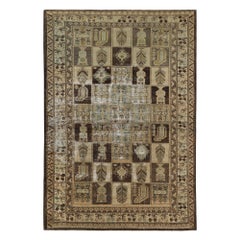 Persian Bakhtiari Area Rugs - Wool Brown Ivory Design - 97762