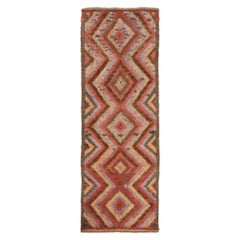 Tapis de course persan Azerbaïdjan - Laine Brown Light Blue Red - 97763