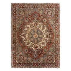 Tapis persans Bakhtiari - Laine ivoire bleu clair rouge - 97714
