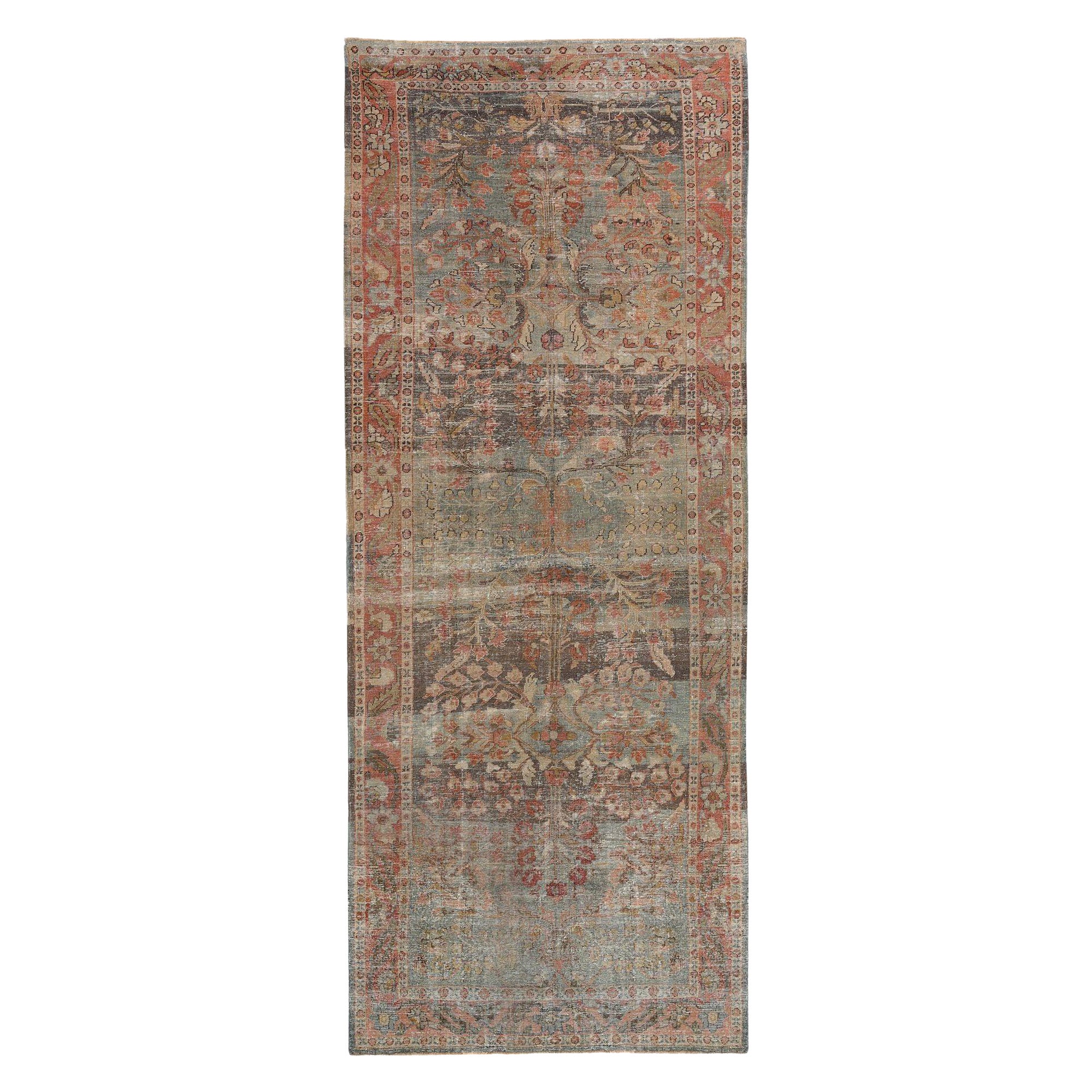 Persische Mahal-Teppiche - Wolle Hellblau Rot Design - 97716