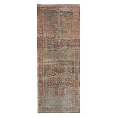 Tapis persans Mahal en laine bleu clair et rouge - 97716