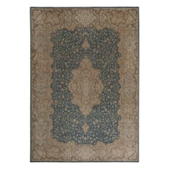 Tapis persan Kerman - Motif bleu taupe en laine - 97769