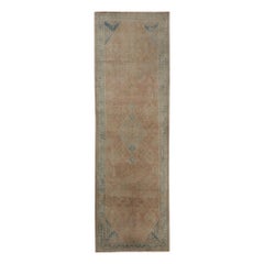 Tapis persan Mahal en laine ivoire bleu clair et rose clair - 97781