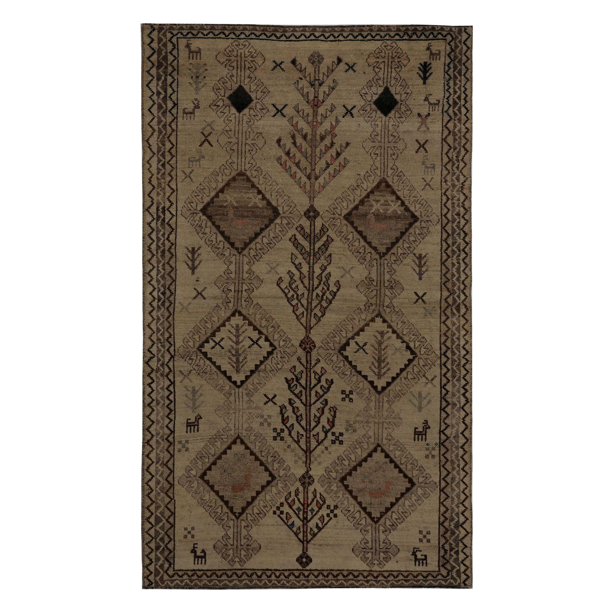 Tappeti persiani Shiraz - Lana Marrone Taupe Design - 97783 in vendita