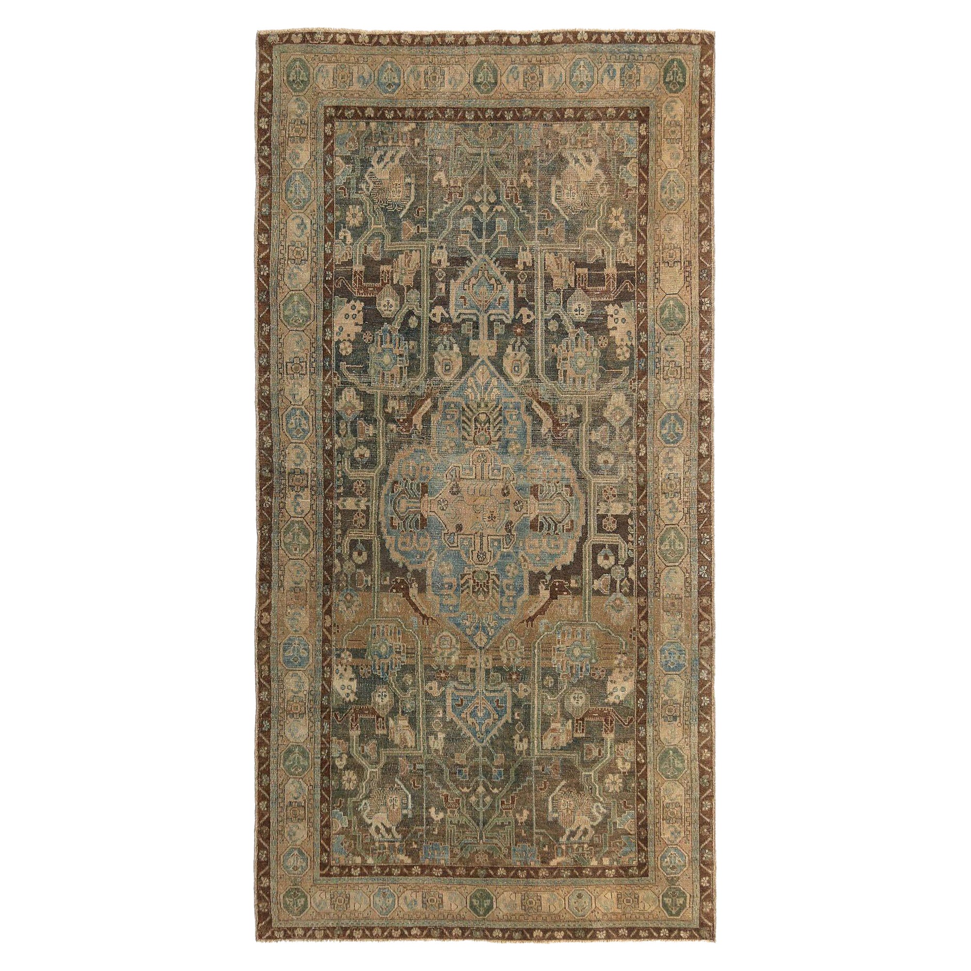 Tappeti persiani Bijar - Lana Blu Grigio Taupe Design - 97732