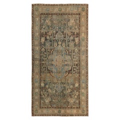 Tapis persans Bijar - Design en laine bleu gris taupe - 97732